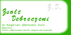 zsolt debreczeni business card